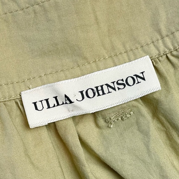ULLA JOHNSON • Tan Helaine Asymmetrical Handkerchief Hem High-Waisted Midi Skirt - Picture 11 of 16